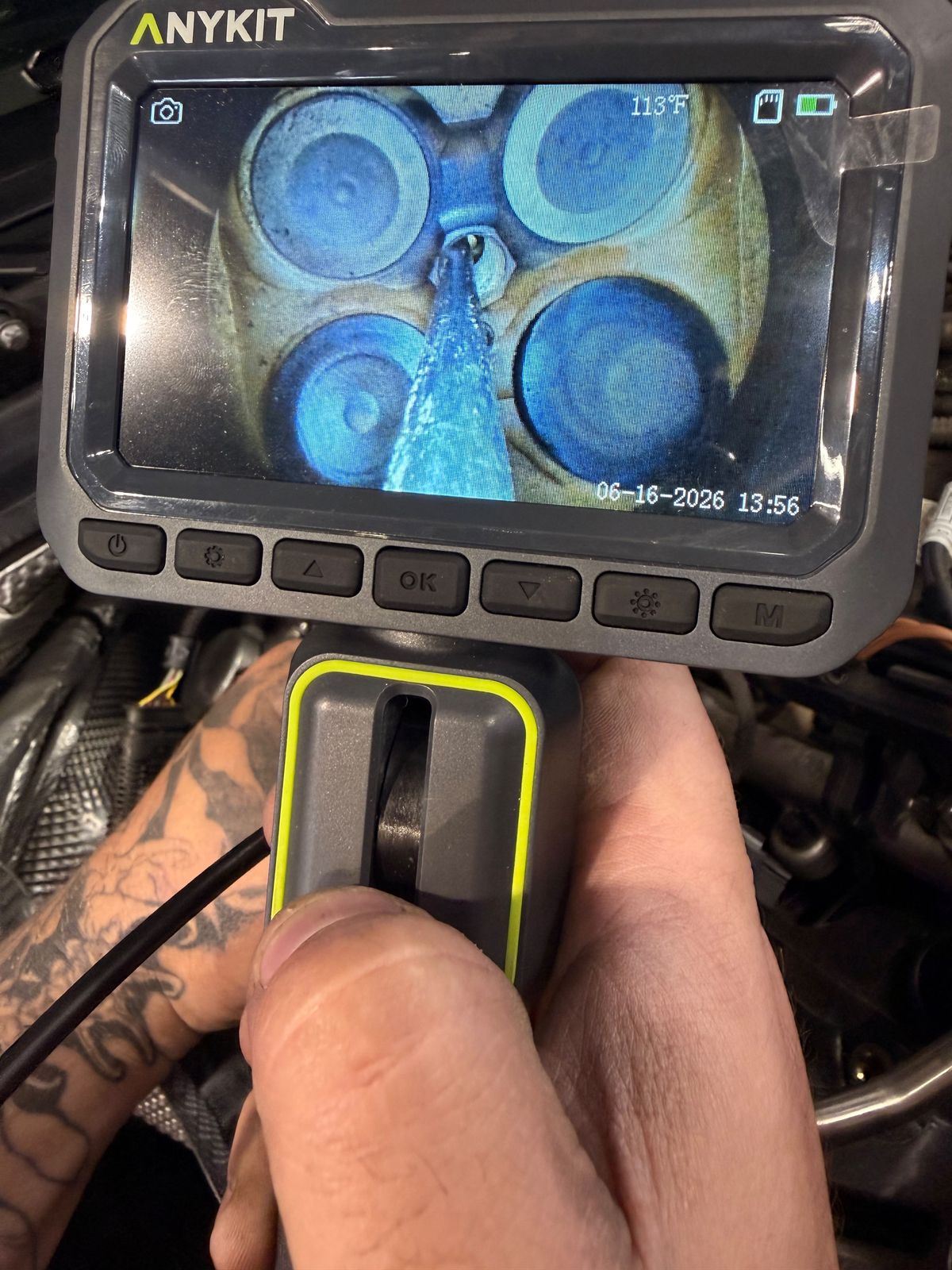 Borescope cylinder diagnostic inspection
